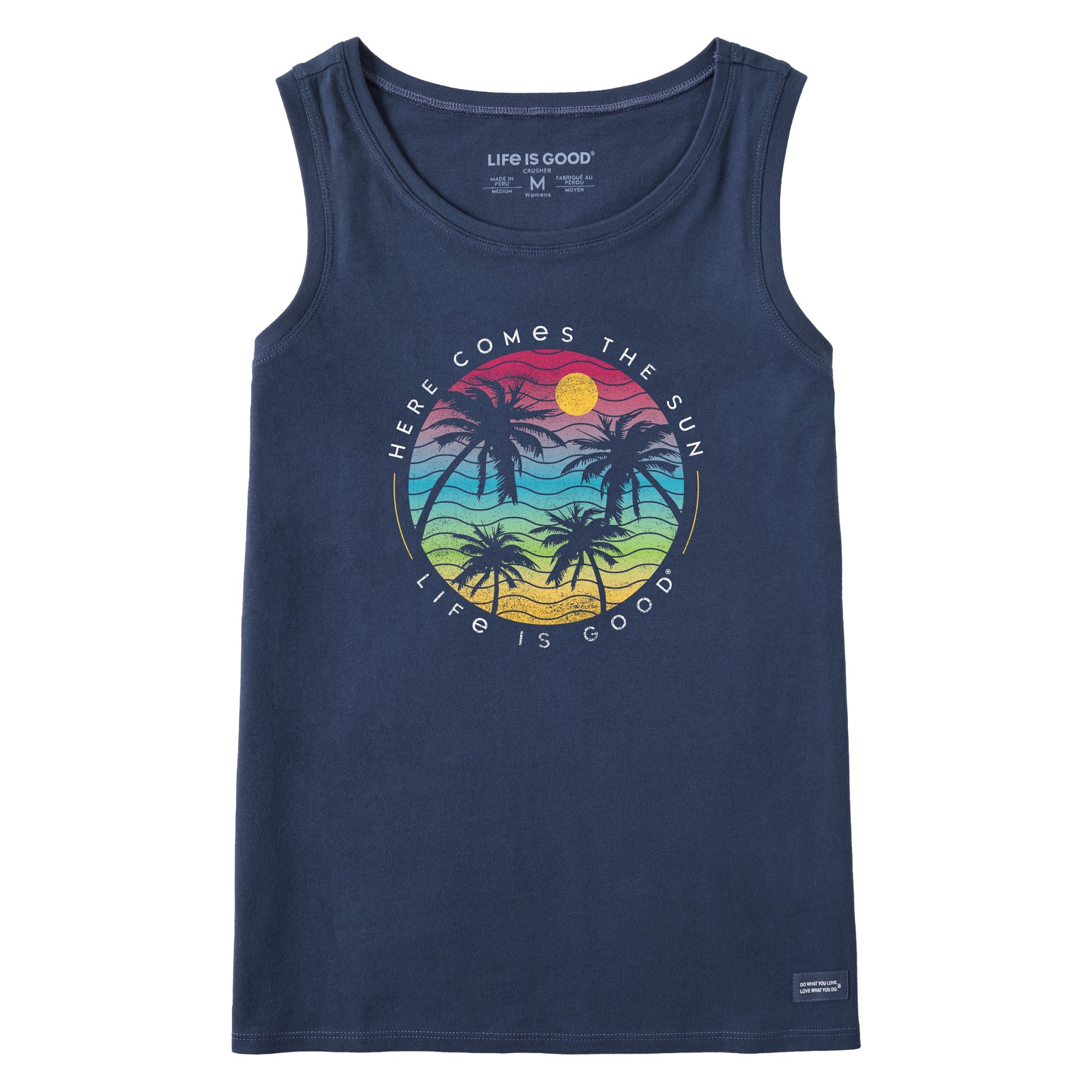 Women's Here Comes the Sun Palm Trees Crusher Tank