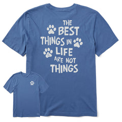 Men's Wordsmith Best Things in Life Paws Short Sleeve Crusher Tee