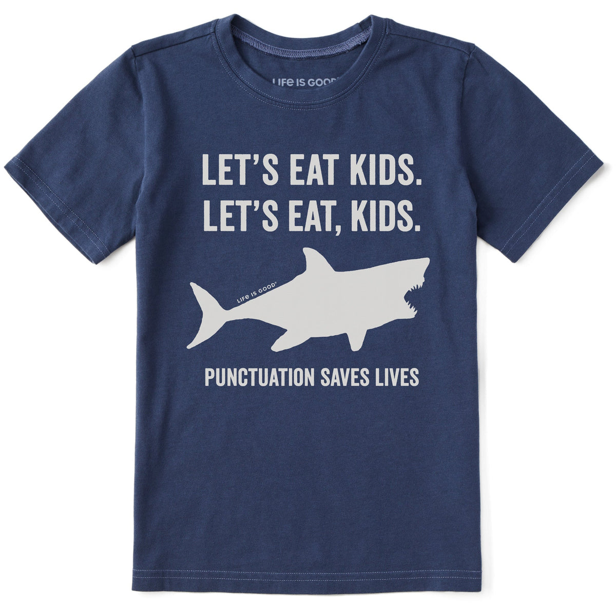 Kids Let's Eat, Kids Shark Short Sleeve Crusher Tee