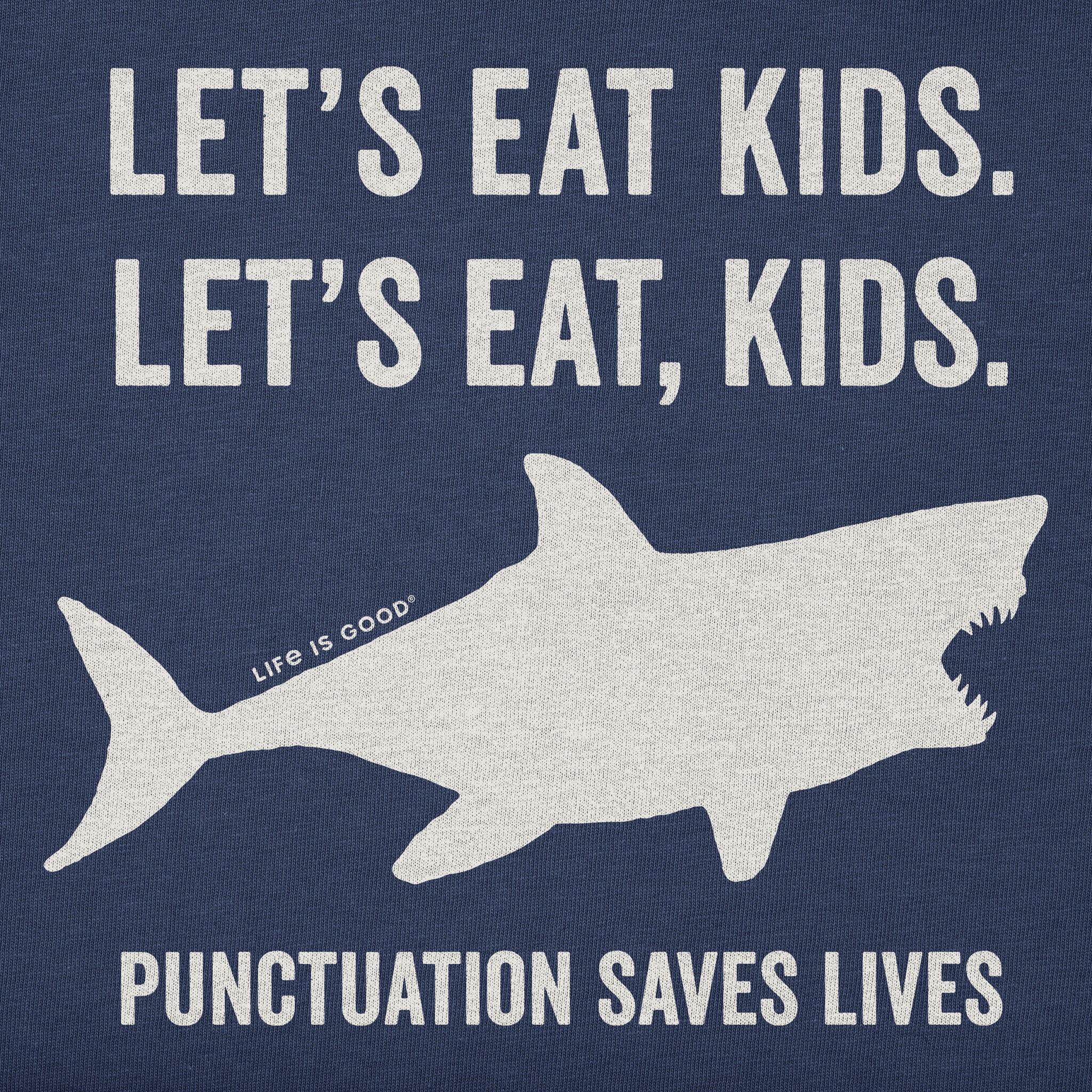 Kids Let's Eat, Kids Shark Short Sleeve Crusher Tee