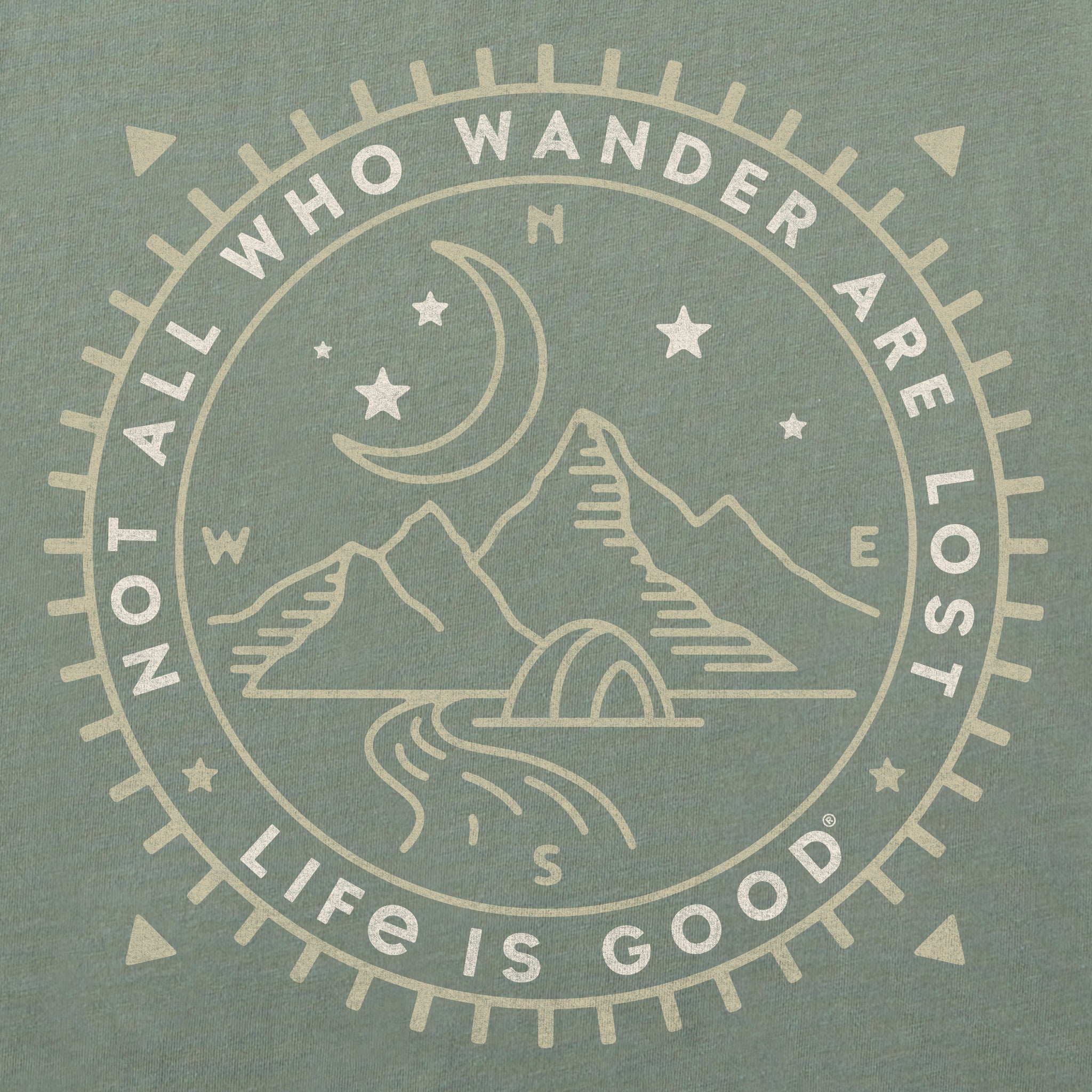 Men's Wander Compass Scene Simply True Fleece Crew