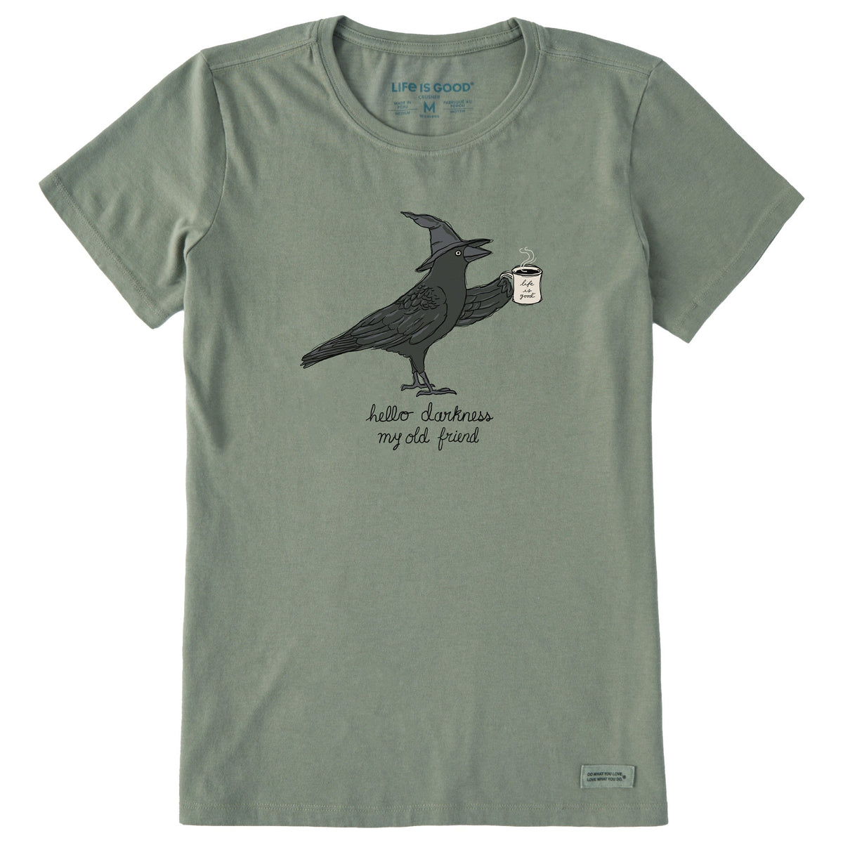 Women's Hello Darkness Raven Short Sleeve Crusher Tee