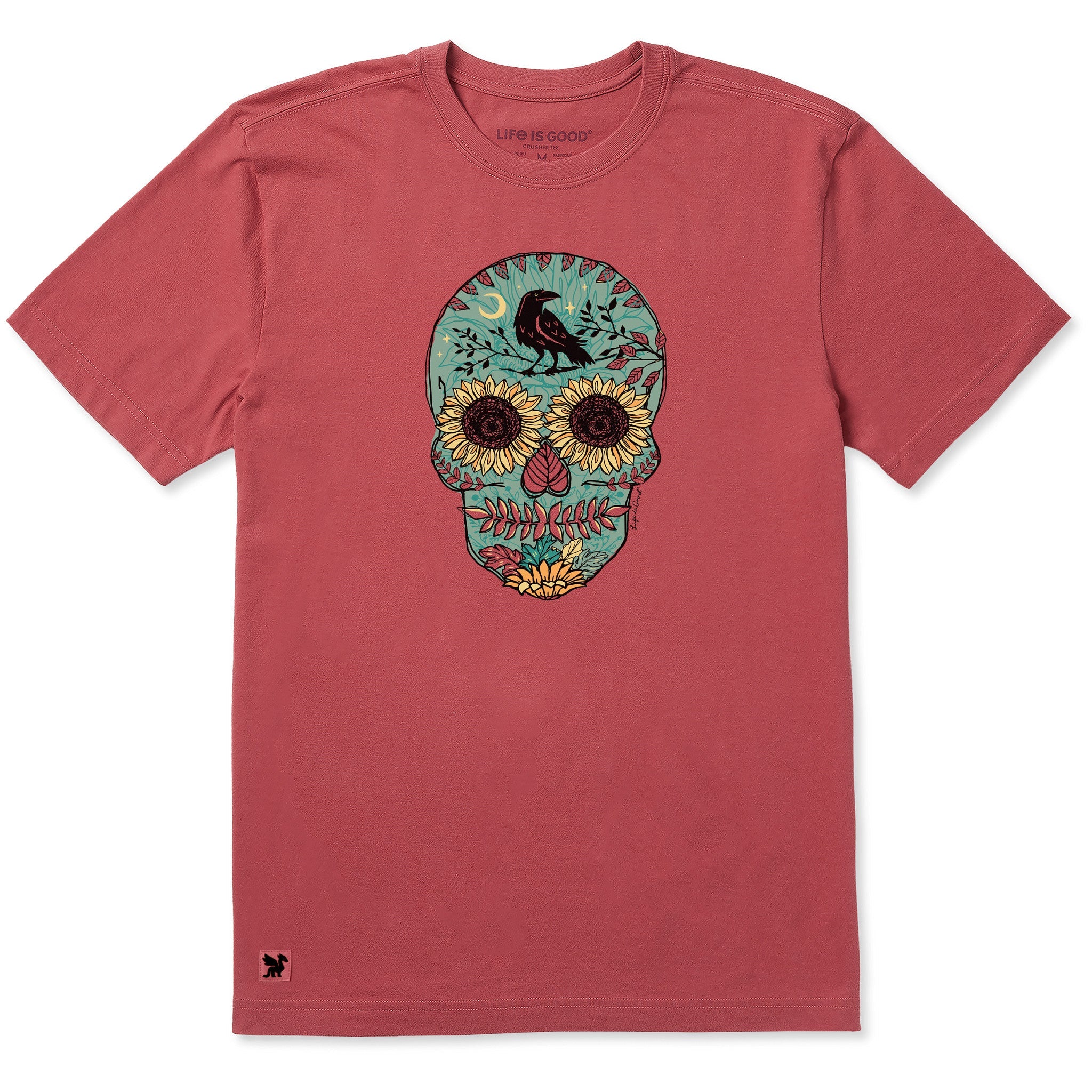 Men's Sunflower Skull Short Sleeve Crusher Tee
