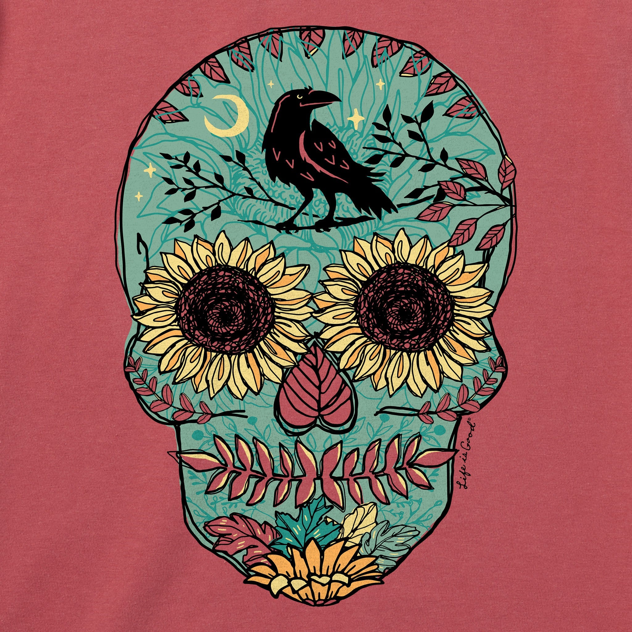Men's Sunflower Skull Short Sleeve Crusher Tee
