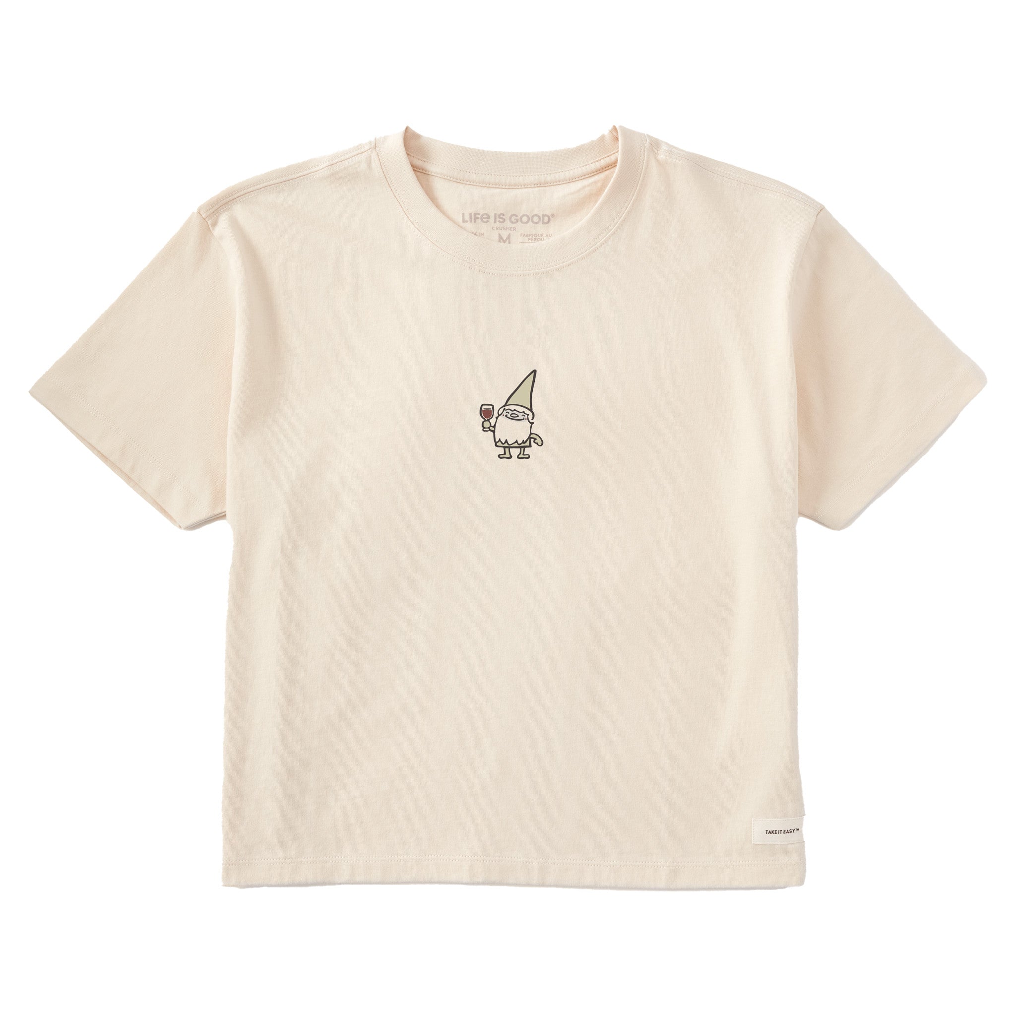 Women's Gnome with Wine Short Sleeve Crusher Boxy Tee