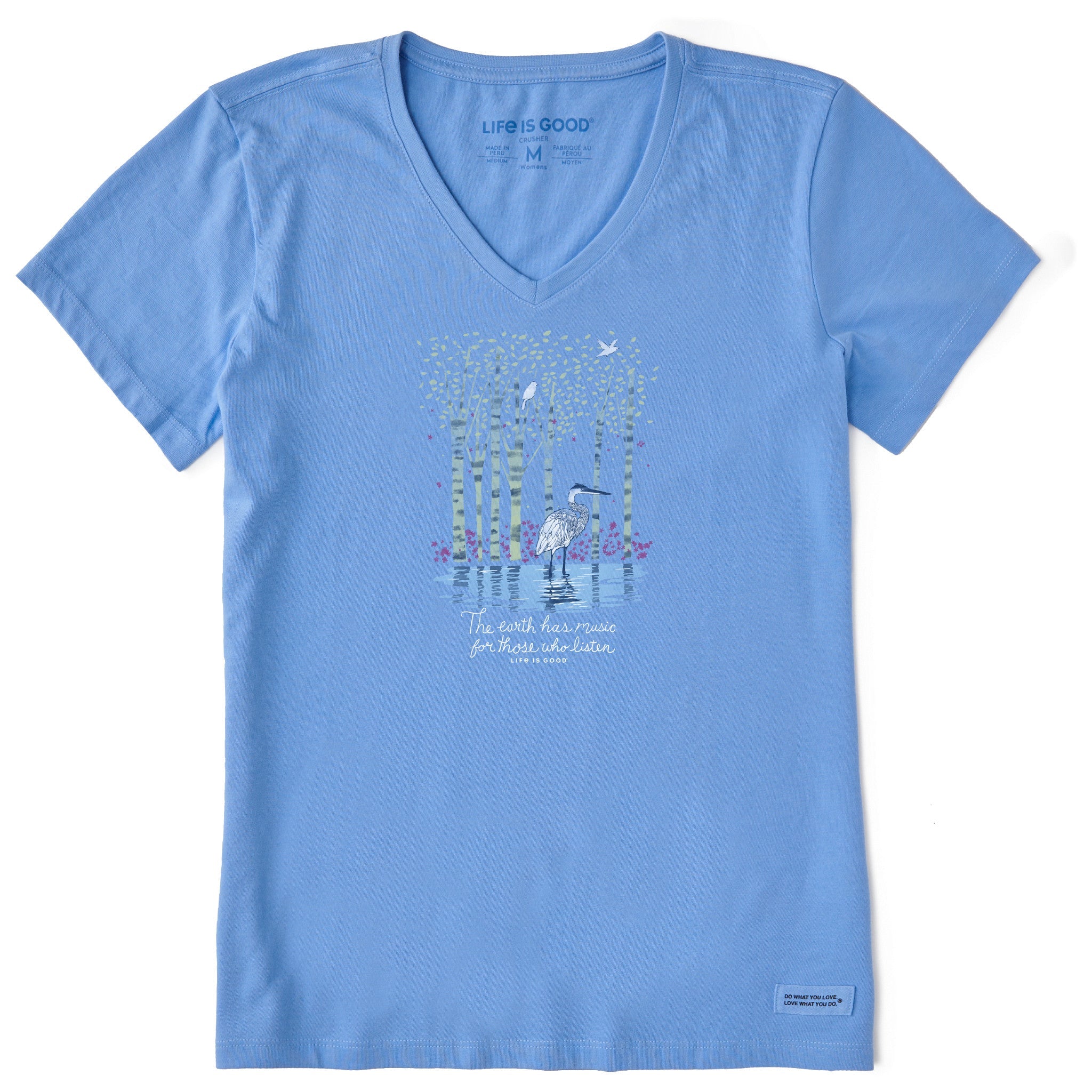 Women's Earth Has Music Heron Short Sleeve Crusher Vee