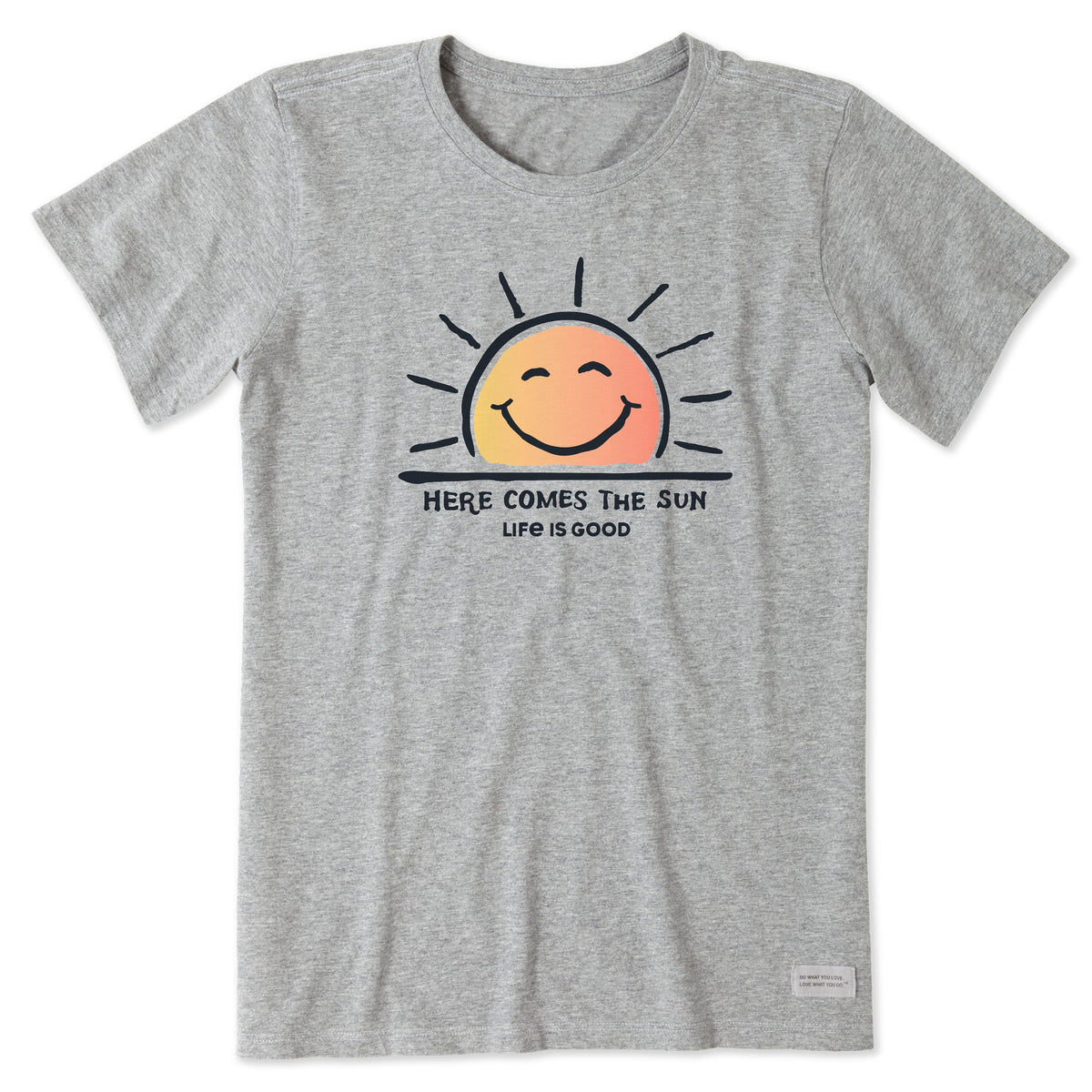 Women's Here Comes The Sun Smile Short Sleeve Crusher Tee