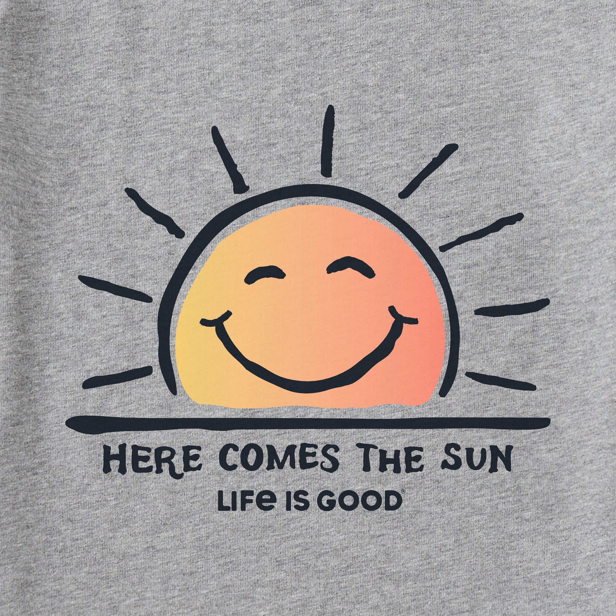Women's Here Comes The Sun Smile Short Sleeve Crusher Tee