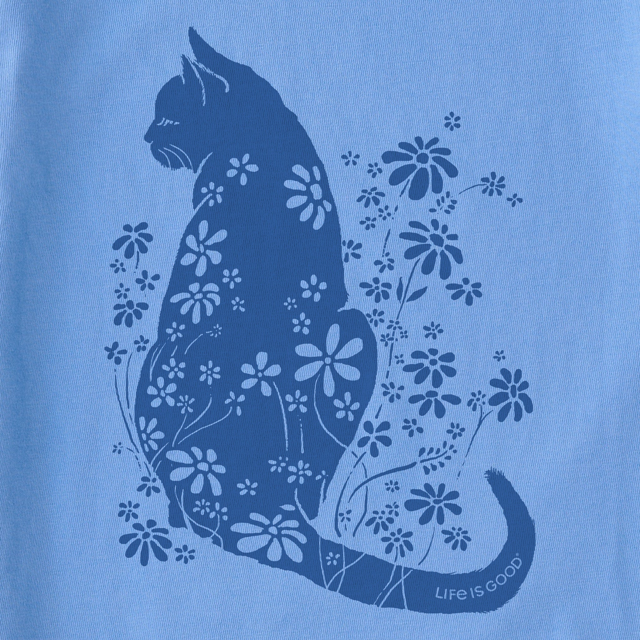 Women's Cat Flower Power Short Sleeve Crusher Tee