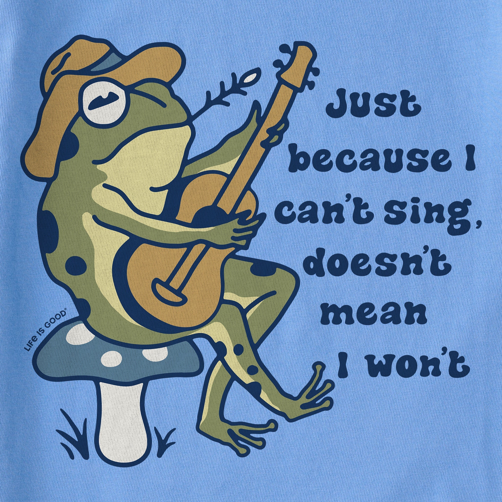 Women's I Can't Sing Guitar Frog Short Sleeve Crusher Tee