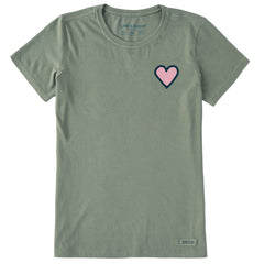 Women's Heart Simple Short Sleeve Crusher Tee