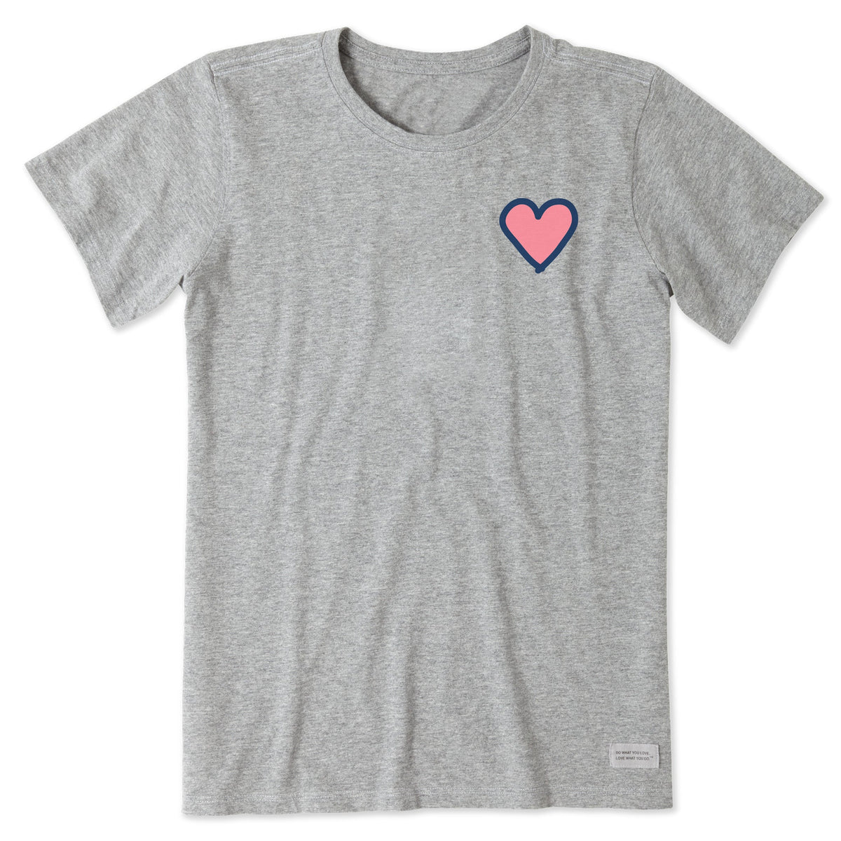Women's Heart Simple Short Sleeve Crusher Tee