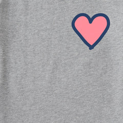 Women's Heart Simple Short Sleeve Crusher Tee