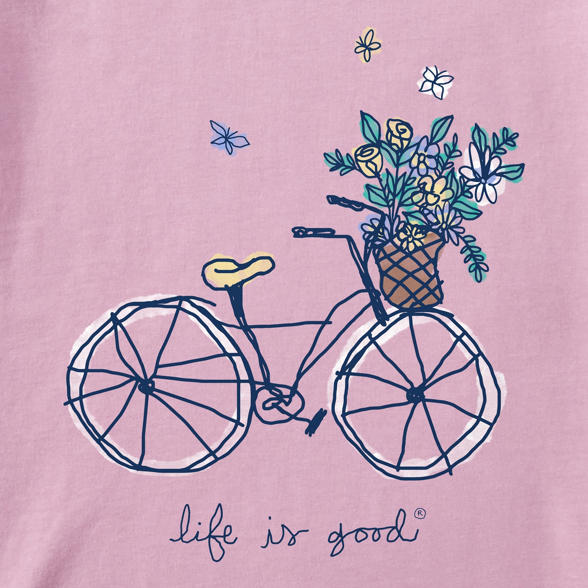 Women's Flower Basket Bike Short Sleeve Tee