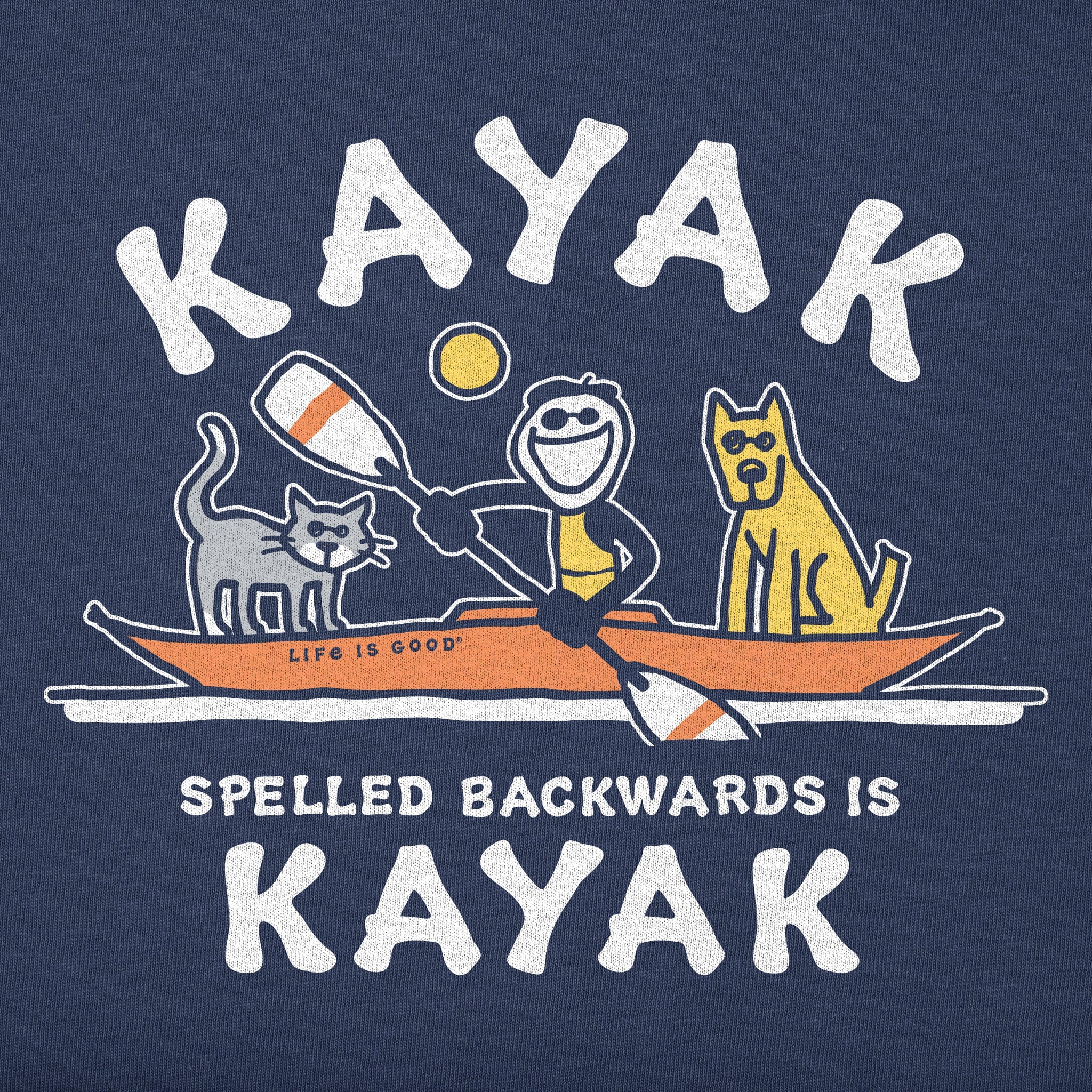 Women's Kayak Spelled Backwards Short Sleeve Crusher Tee