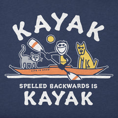 Women's Kayak Spelled Backwards Short Sleeve Crusher Tee