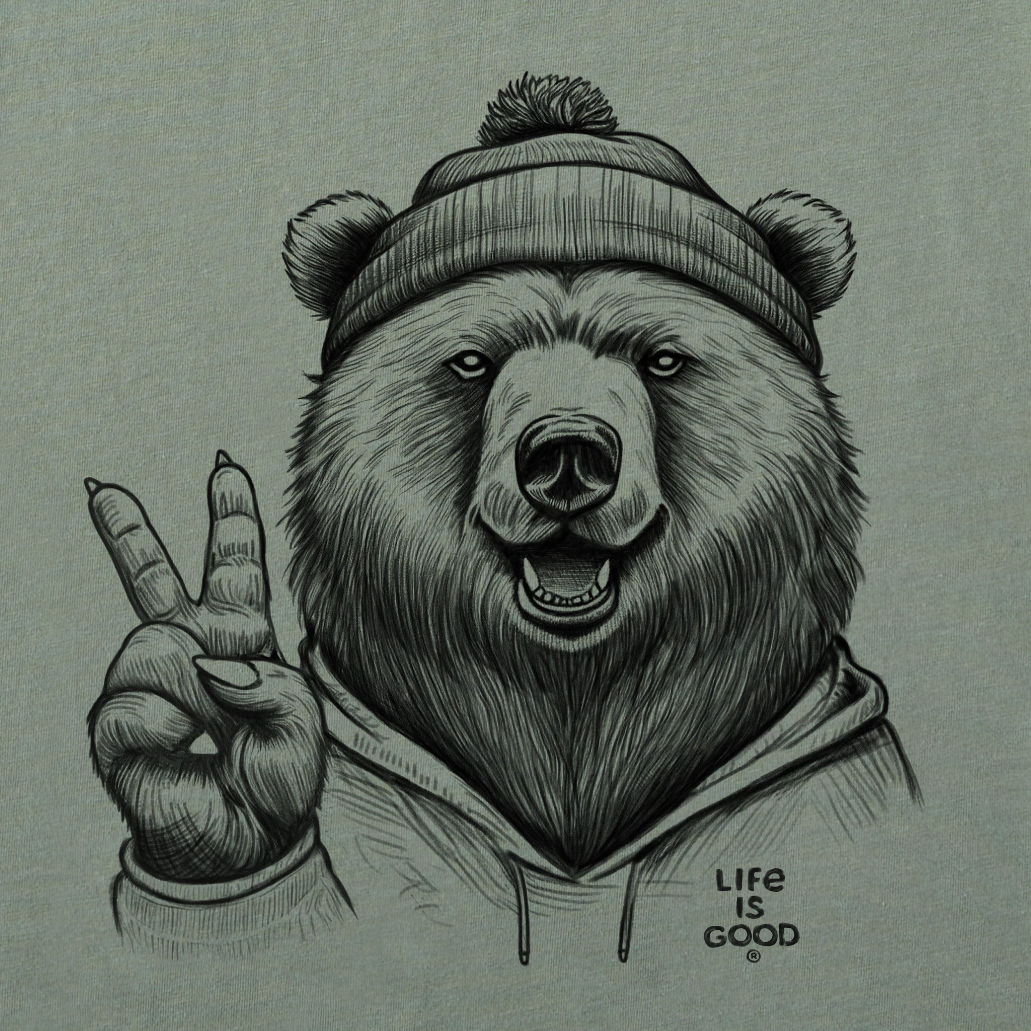 Men's Peaceful Grizzly Short Sleeve Tee