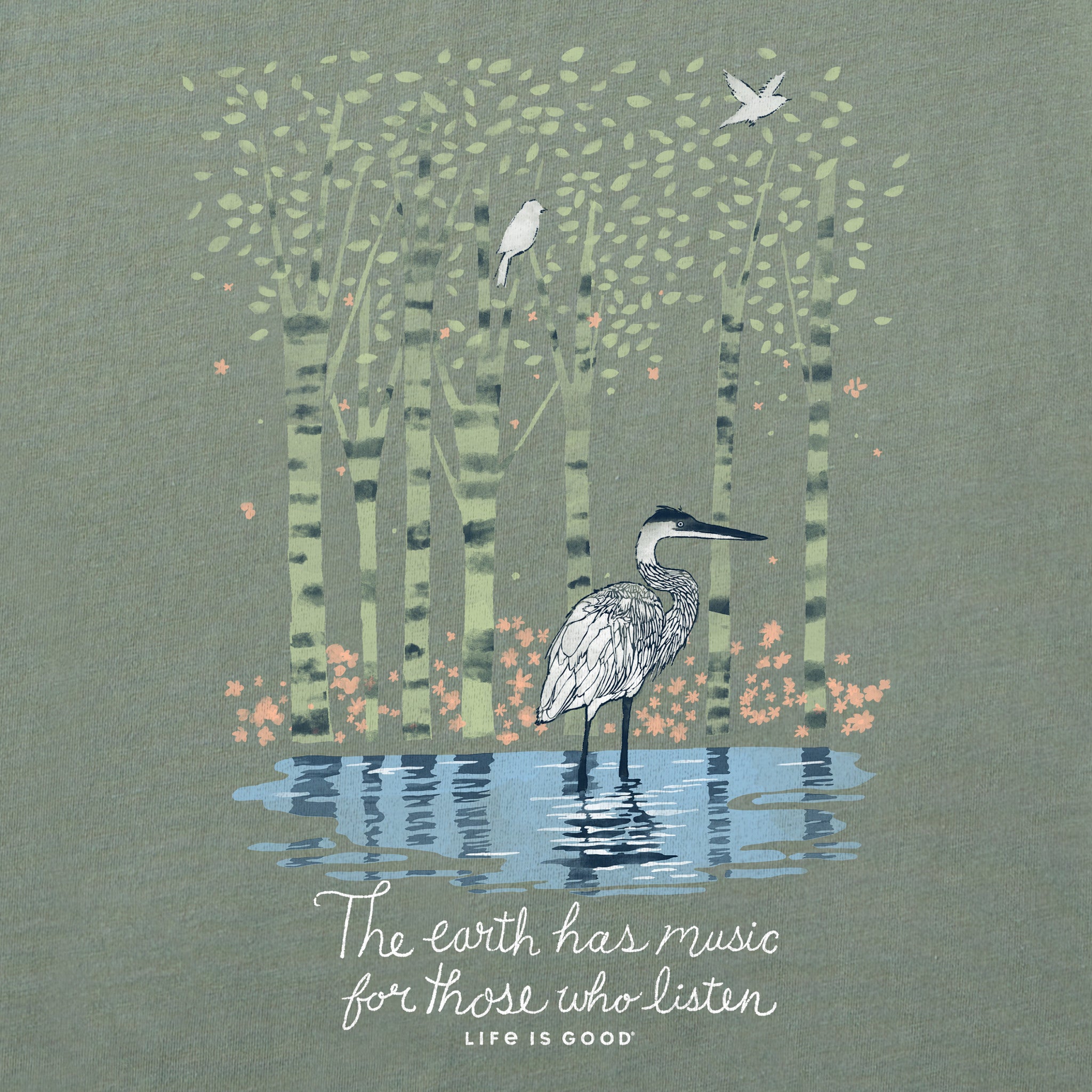 Women's Earth Has Music Heron Short Sleeve Crusher Vee