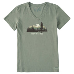 Women's Keep it Simple Evergreen Silo Short Sleeve Crusher Vee