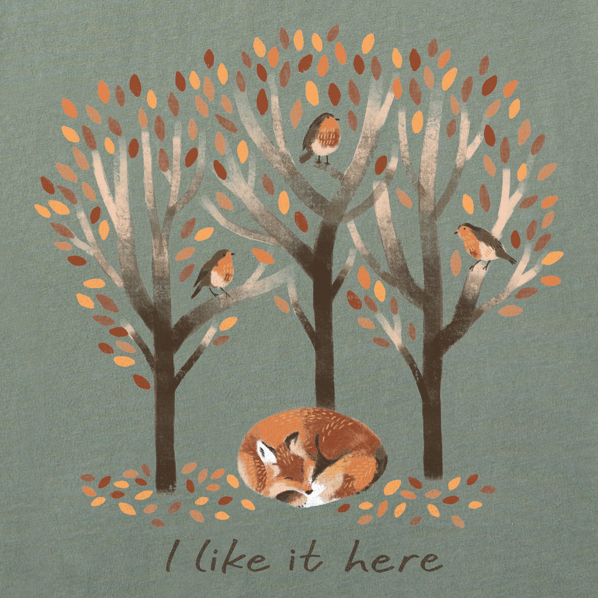 Women's I Like it Here Fox Short Sleeve Crusher Vee