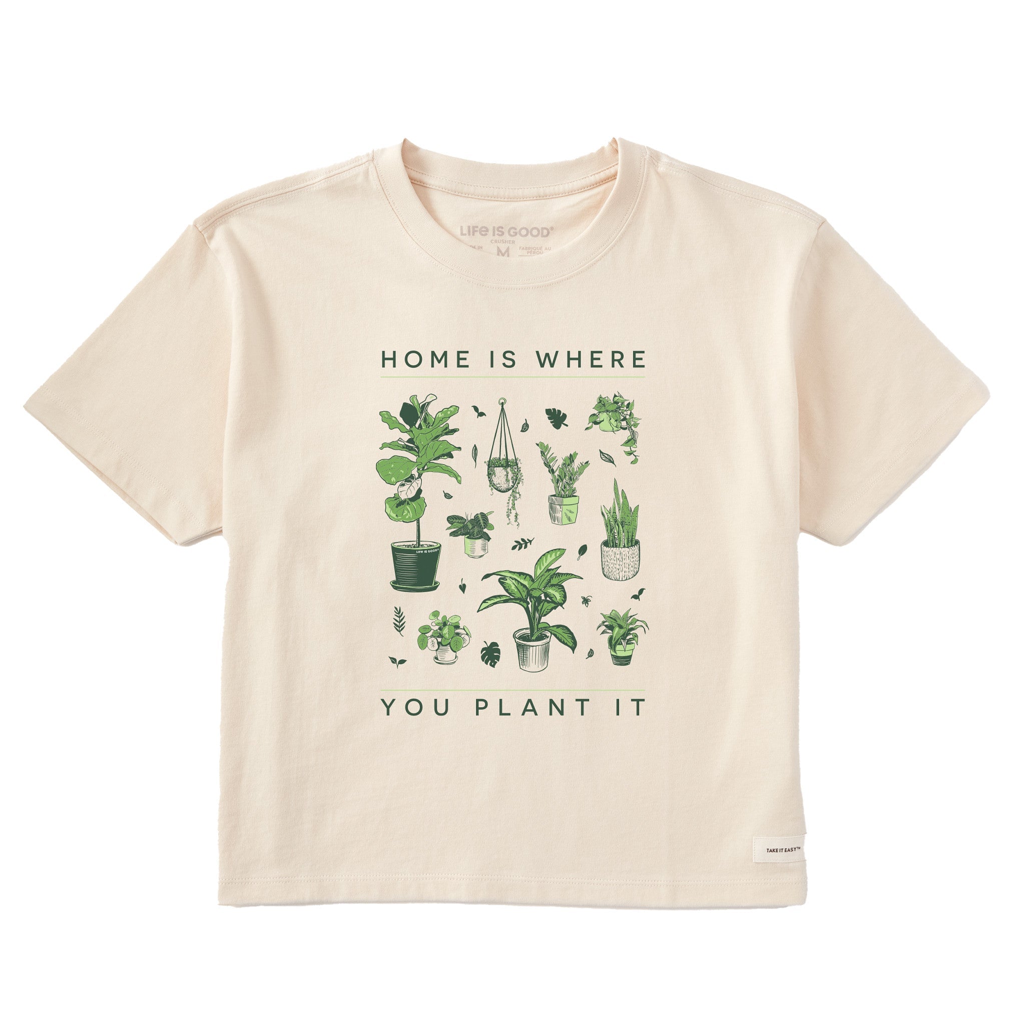 Women's Home is Where You Plant It Hobby Short Sleeve Crusher Boxy Tee