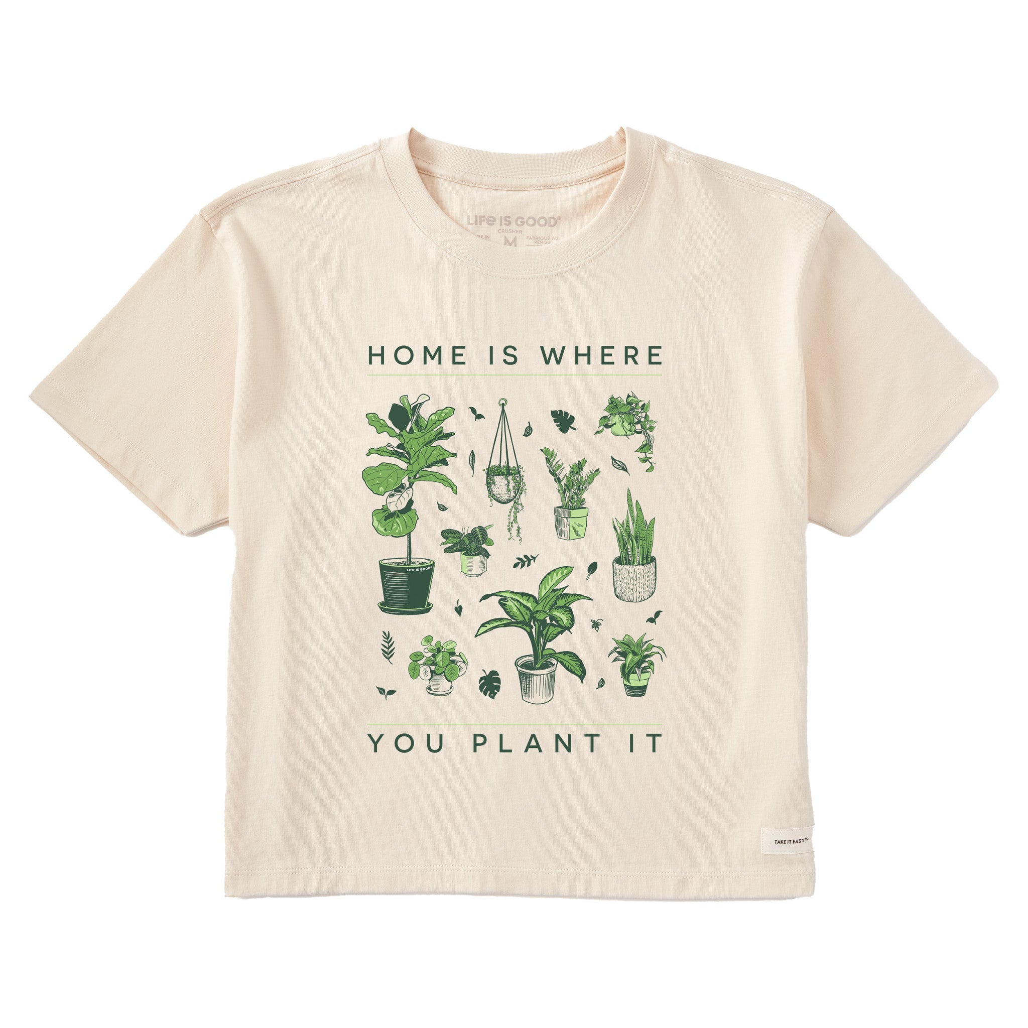 Women's Home is Where You Plant It Hobby Short Sleeve Crusher Boxy Tee