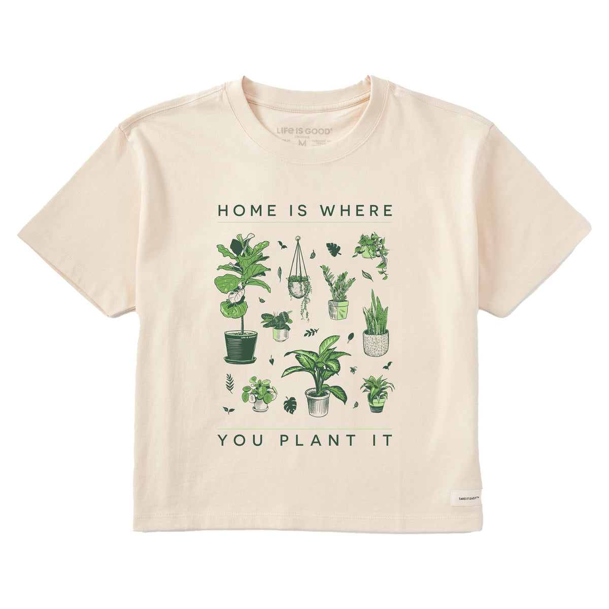 Women's Home is Where You Plant It Hobby Short Sleeve Crusher Boxy Tee