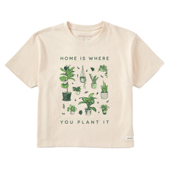 Women's Home is Where You Plant It Hobby Short Sleeve Crusher Boxy Tee