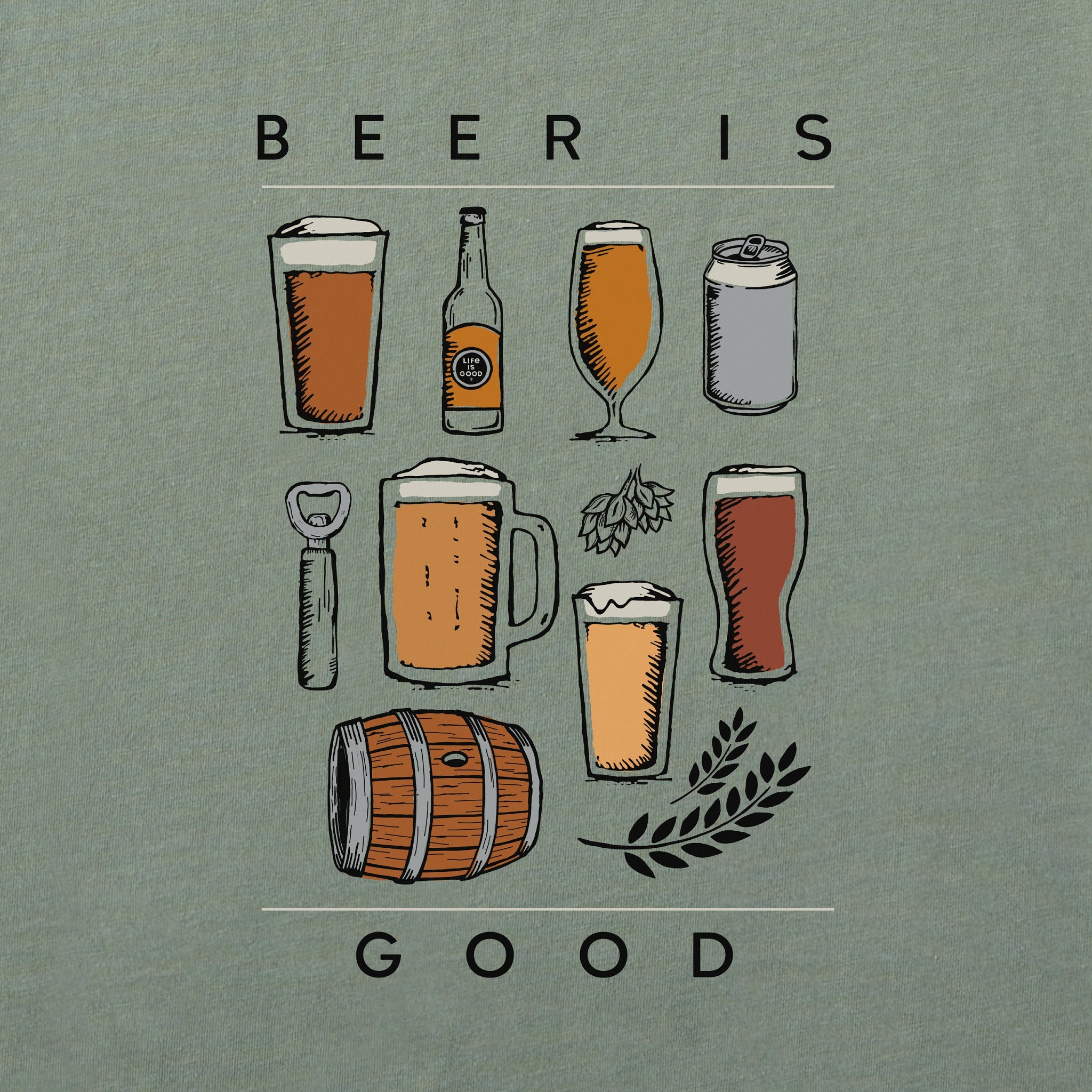 Men's Beer is Good Short Sleeve Crusher Tee