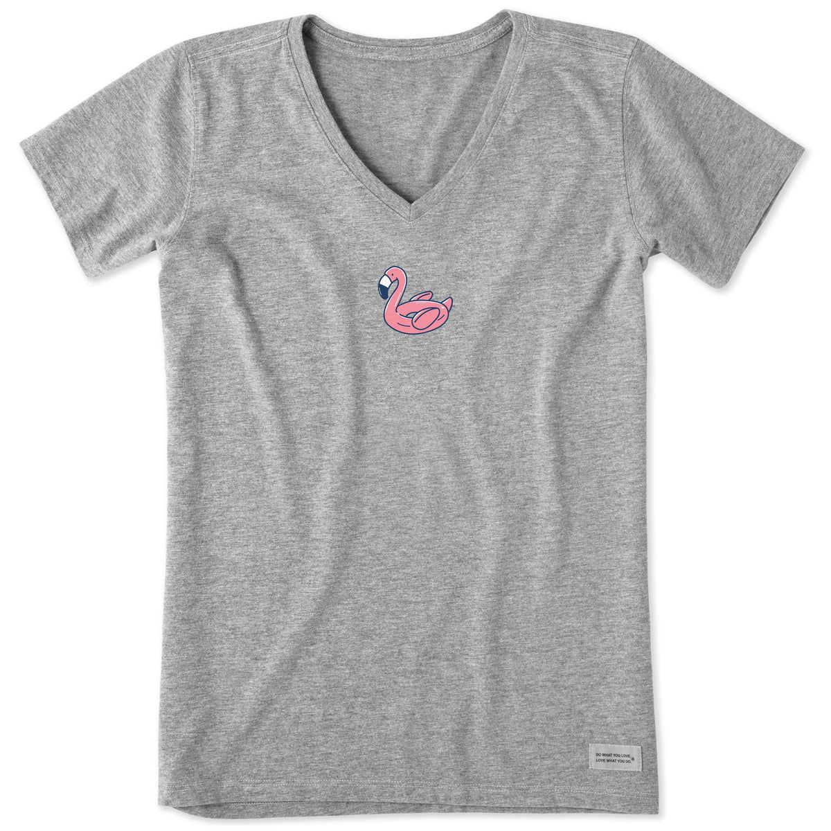 Women's Flamingo Floatie Short Sleeve Crusher Vee