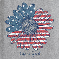 Women's American Flag Daisy Short Sleeve Crusher Tee