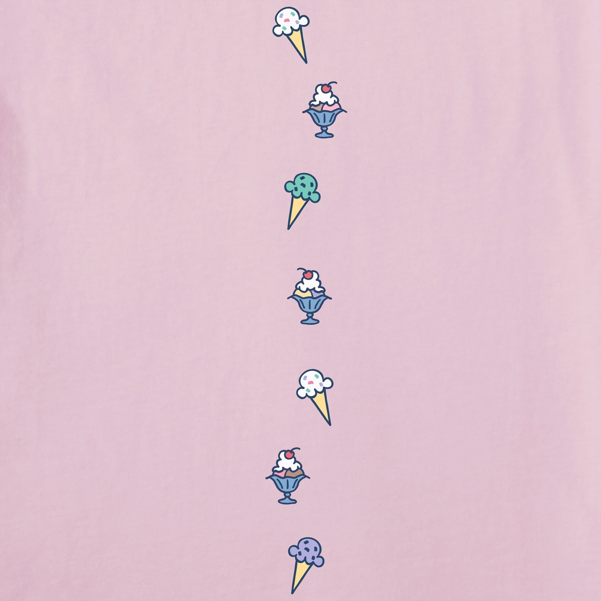 Women's Ice Cream Party Long Sleeve Crusher Boxy Tee