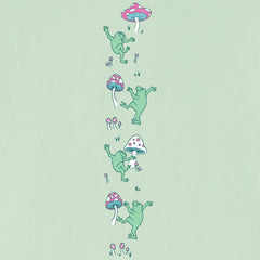 Women's Dancing Frogs and Mushrooms Long Sleeve Crusher Boxy Tee
