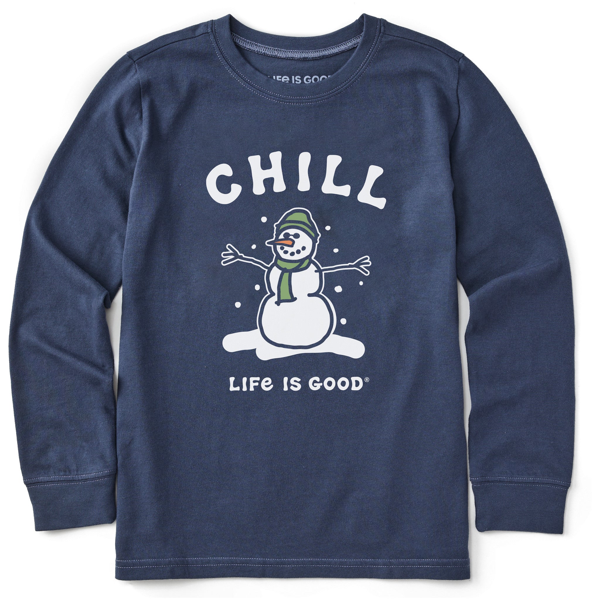 Kids Chill Snowman Long Sleeve Crusher Tee