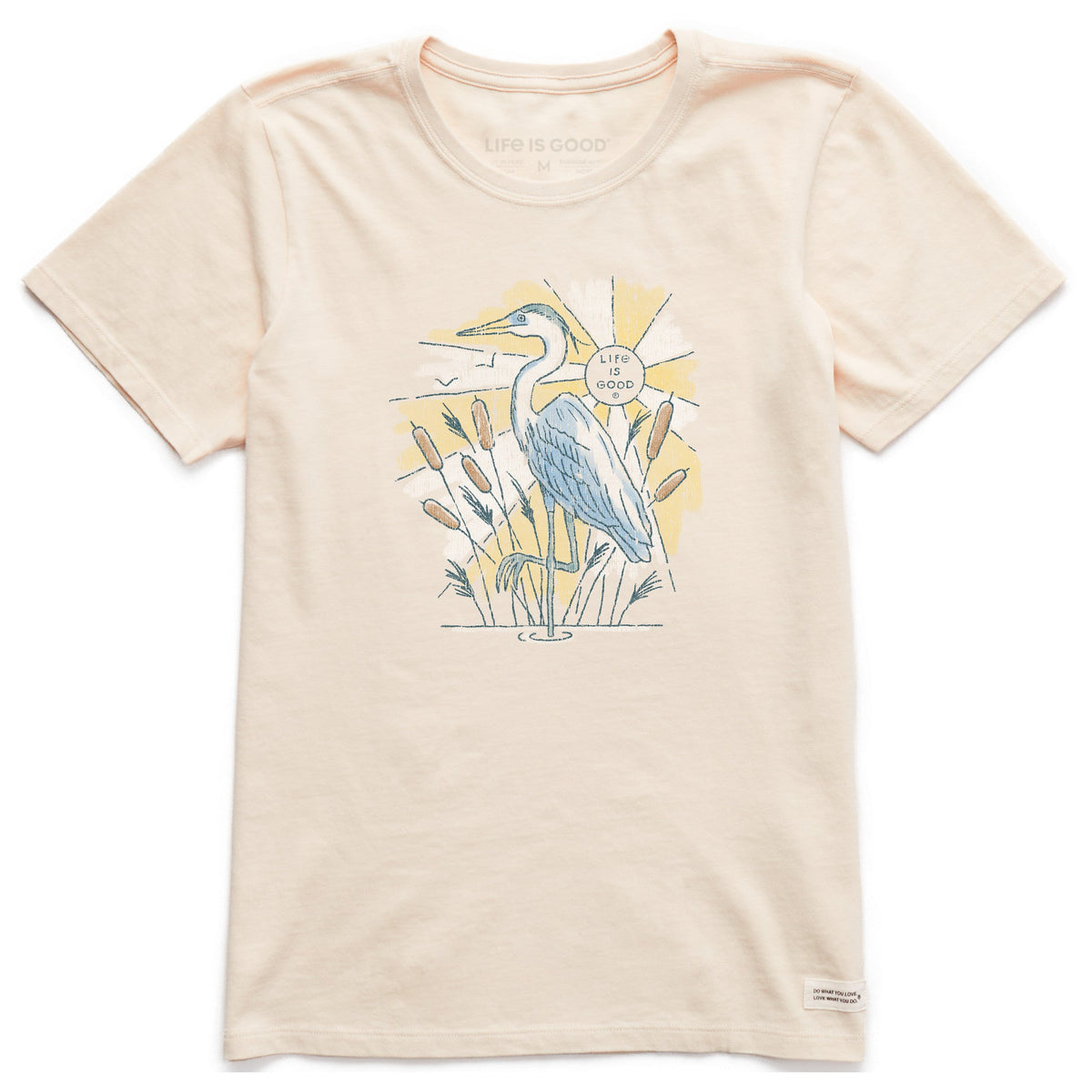 Women's Heron in Cattails Short Sleeve Crusher Tee