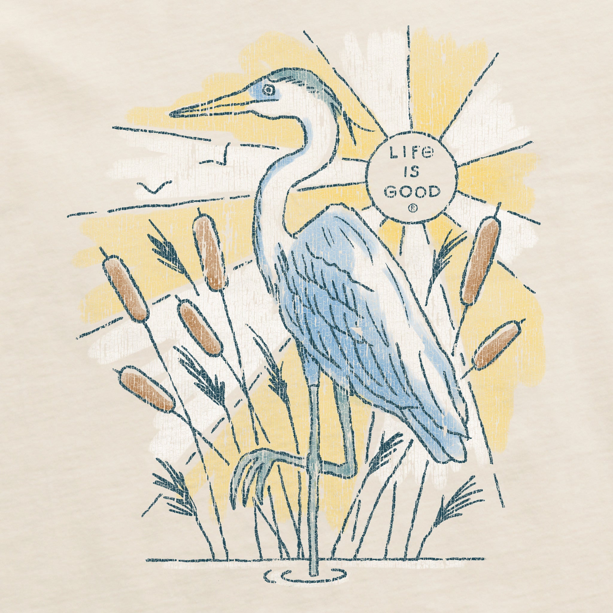Women's Heron in Cattails Short Sleeve Crusher Tee