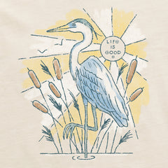 Women's Heron in Cattails Short Sleeve Crusher Tee