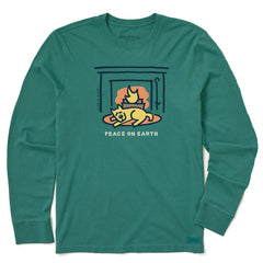 Men's Rocket Fireplace Peace Long Sleeve Crusher Tee