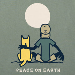 Men's Jake & Rocket  Moon Peace Long Sleeve Crusher Tee