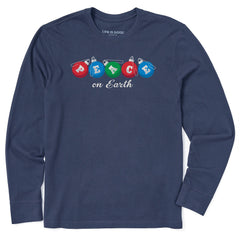 Men's Peace Ornaments Long Sleeve Crusher Tee