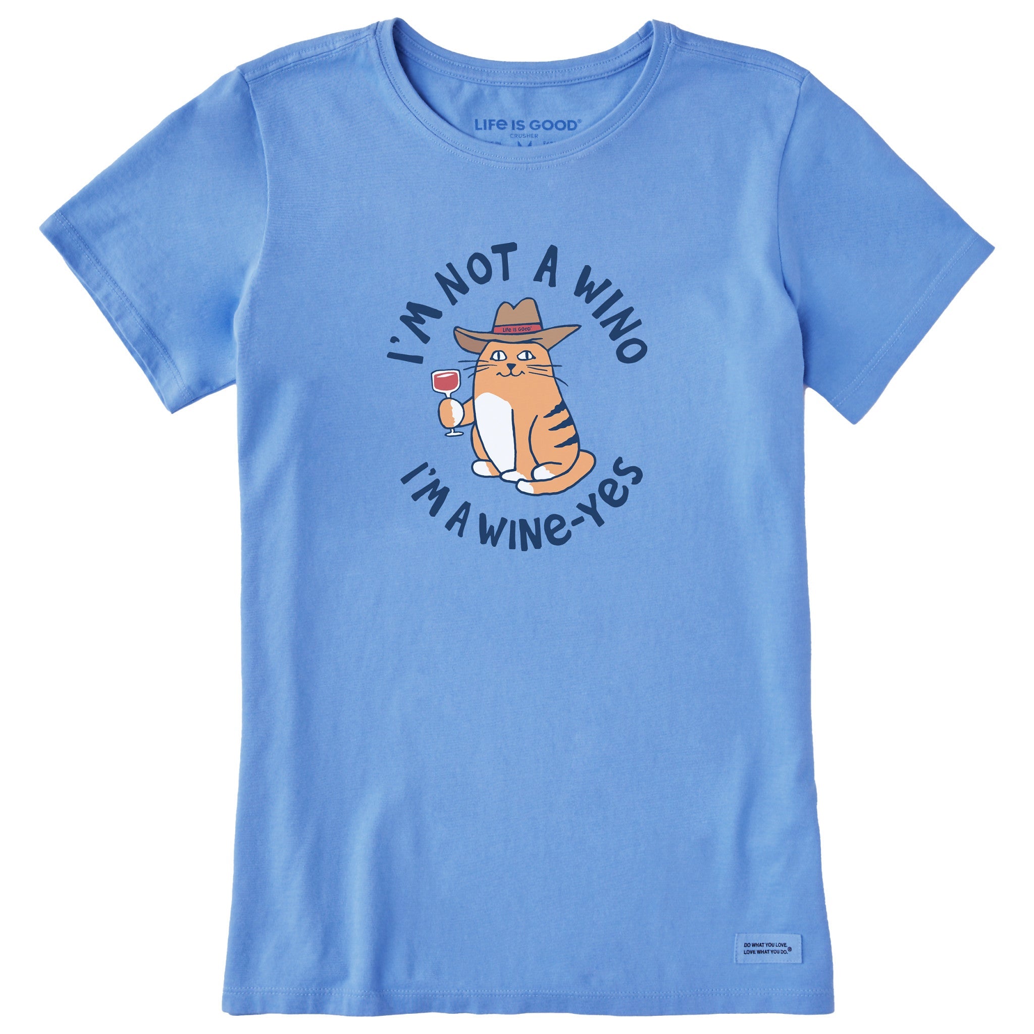 Women's Cat Wine-Yes Short Sleeve Tee