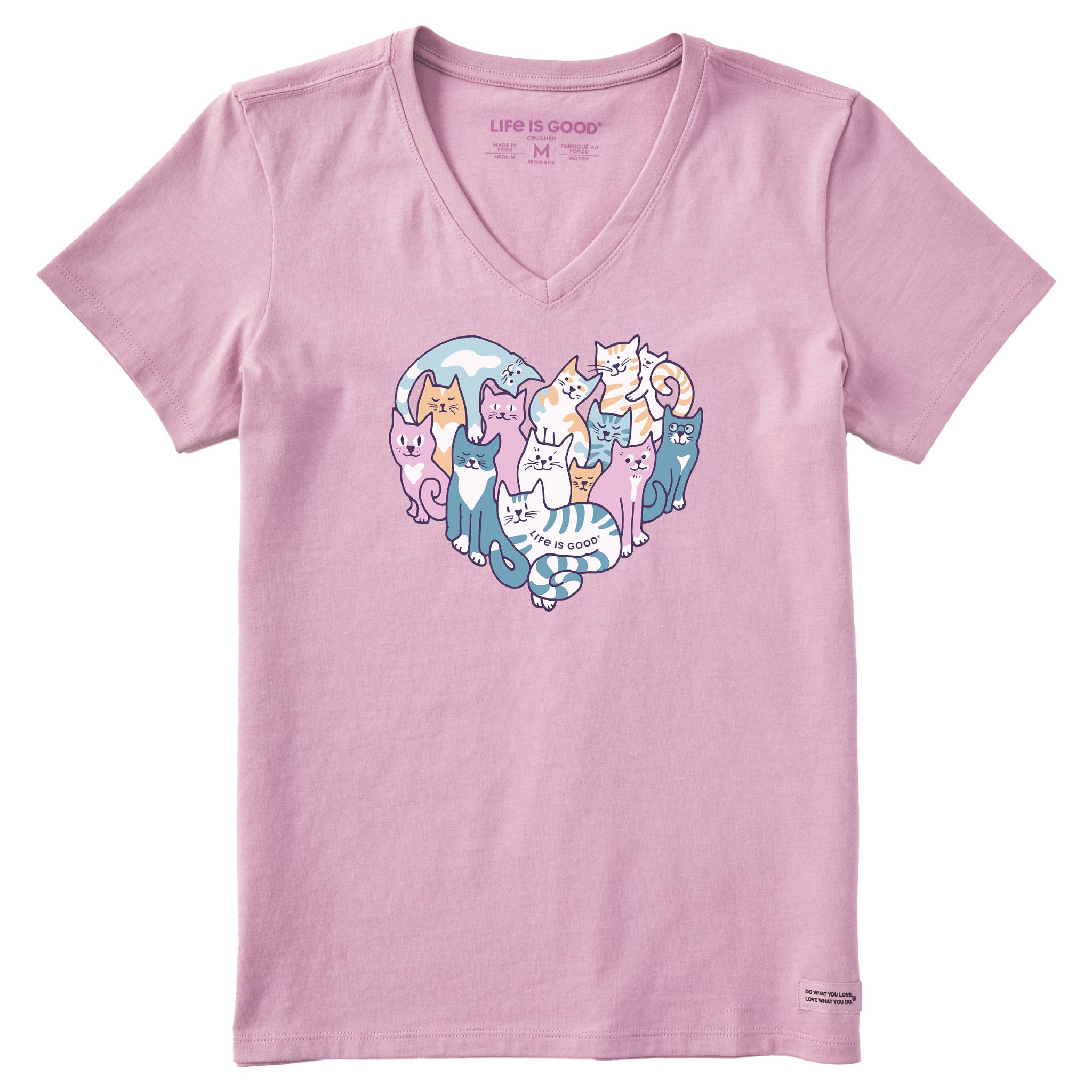 Women's Heart of Cats Short Sleeve Vee