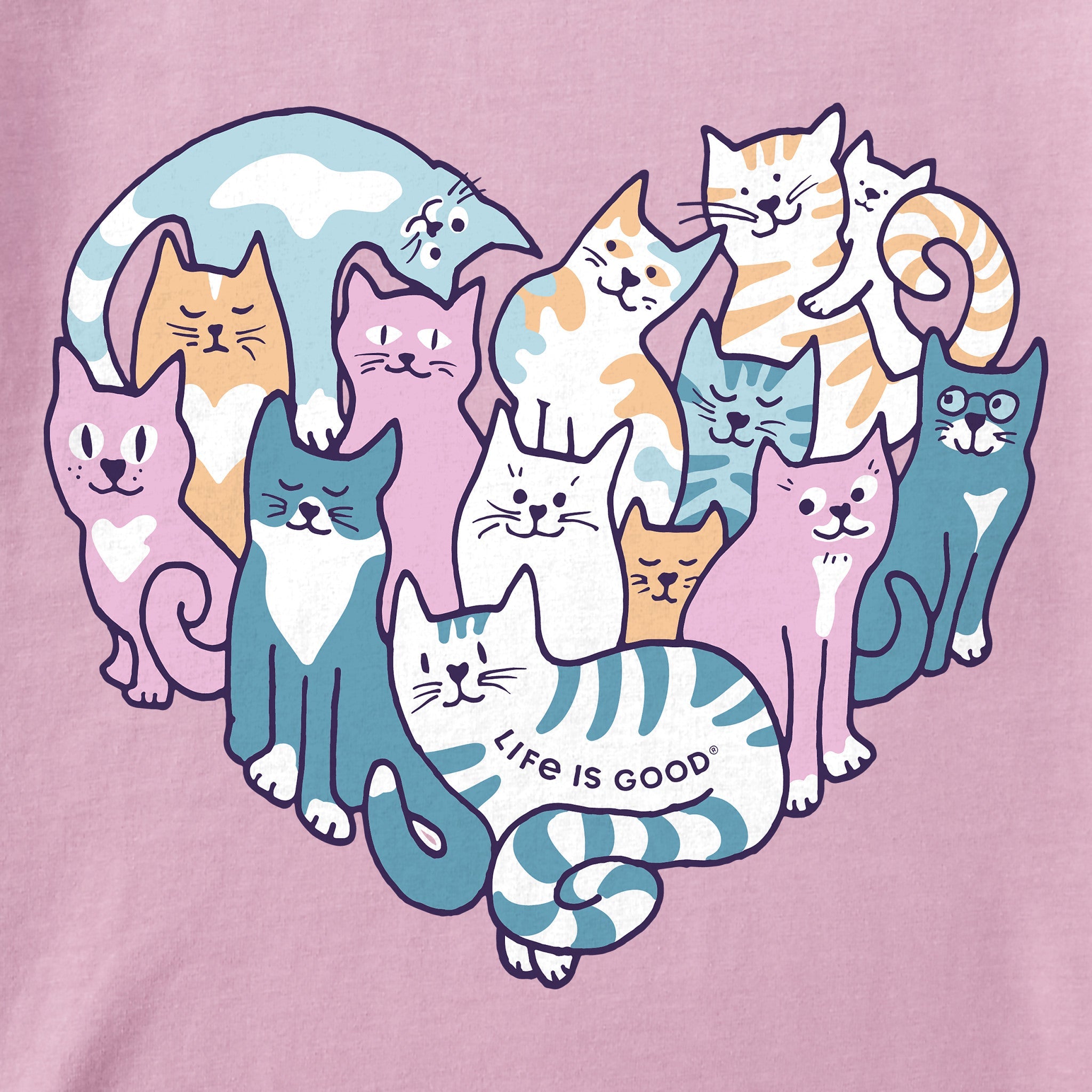 Women's Heart of Cats Short Sleeve Vee