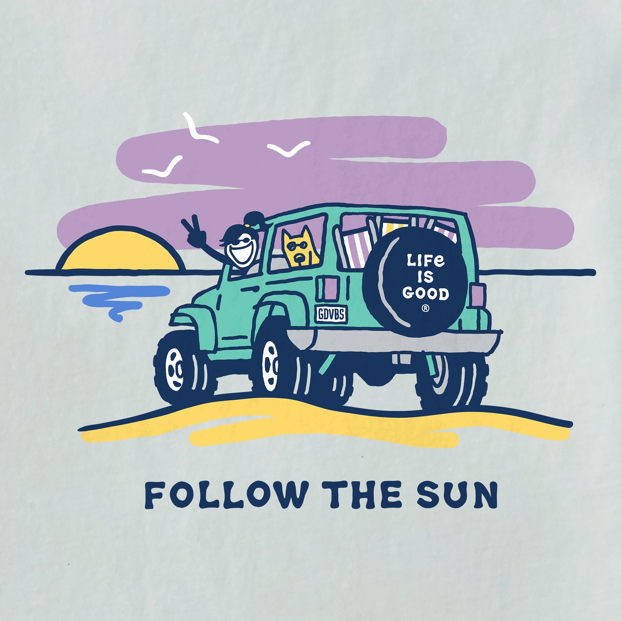 Women's Jackie and Rocket Follow The Sun 4x4 Short Sleeve Tee