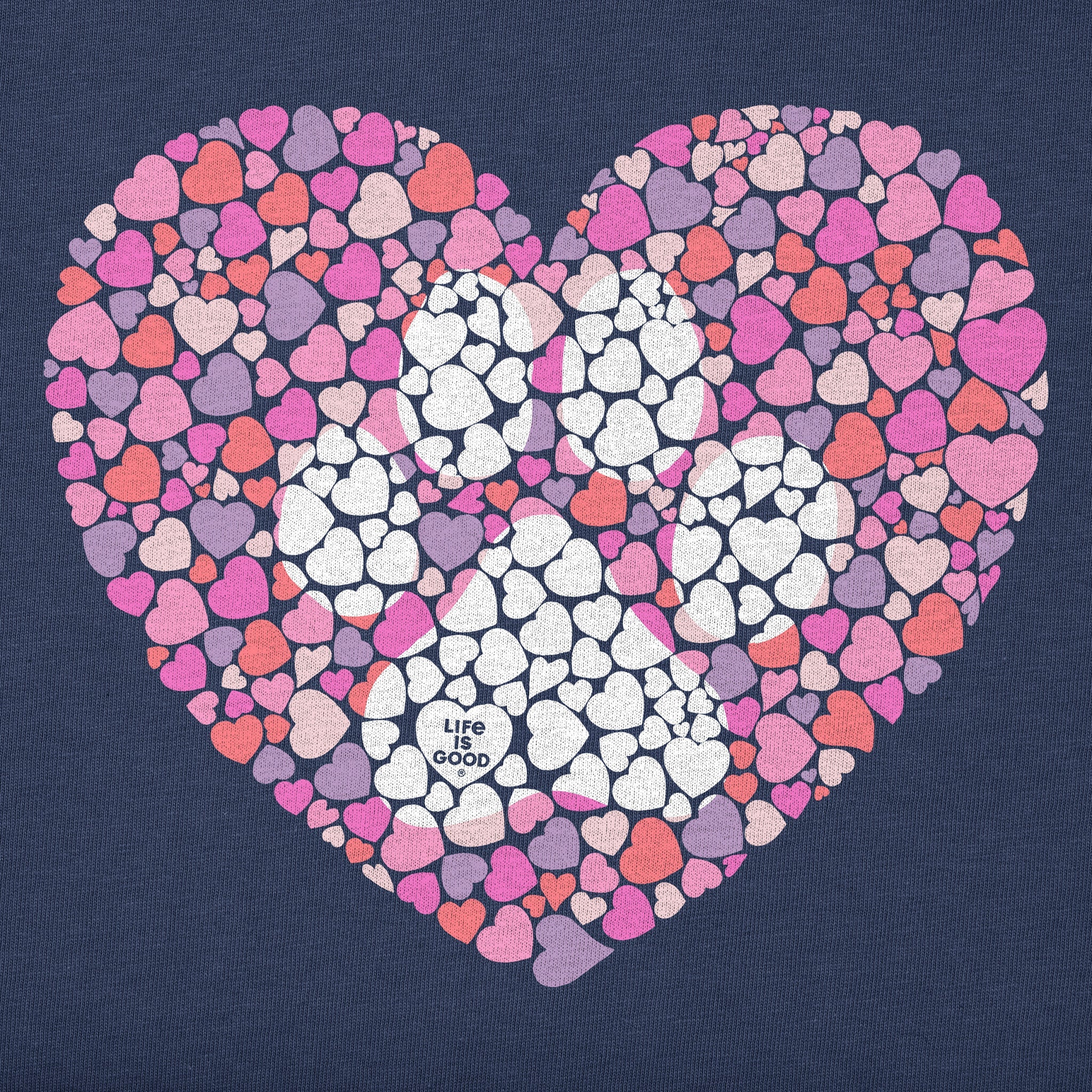 Women's Dog Paw Heart Short Sleeve Crusher-LITE Vee