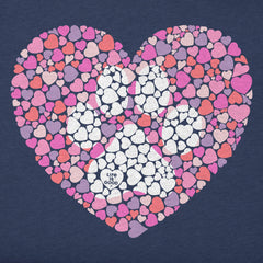 Women's Dog Paw Heart Short Sleeve Crusher-LITE Vee