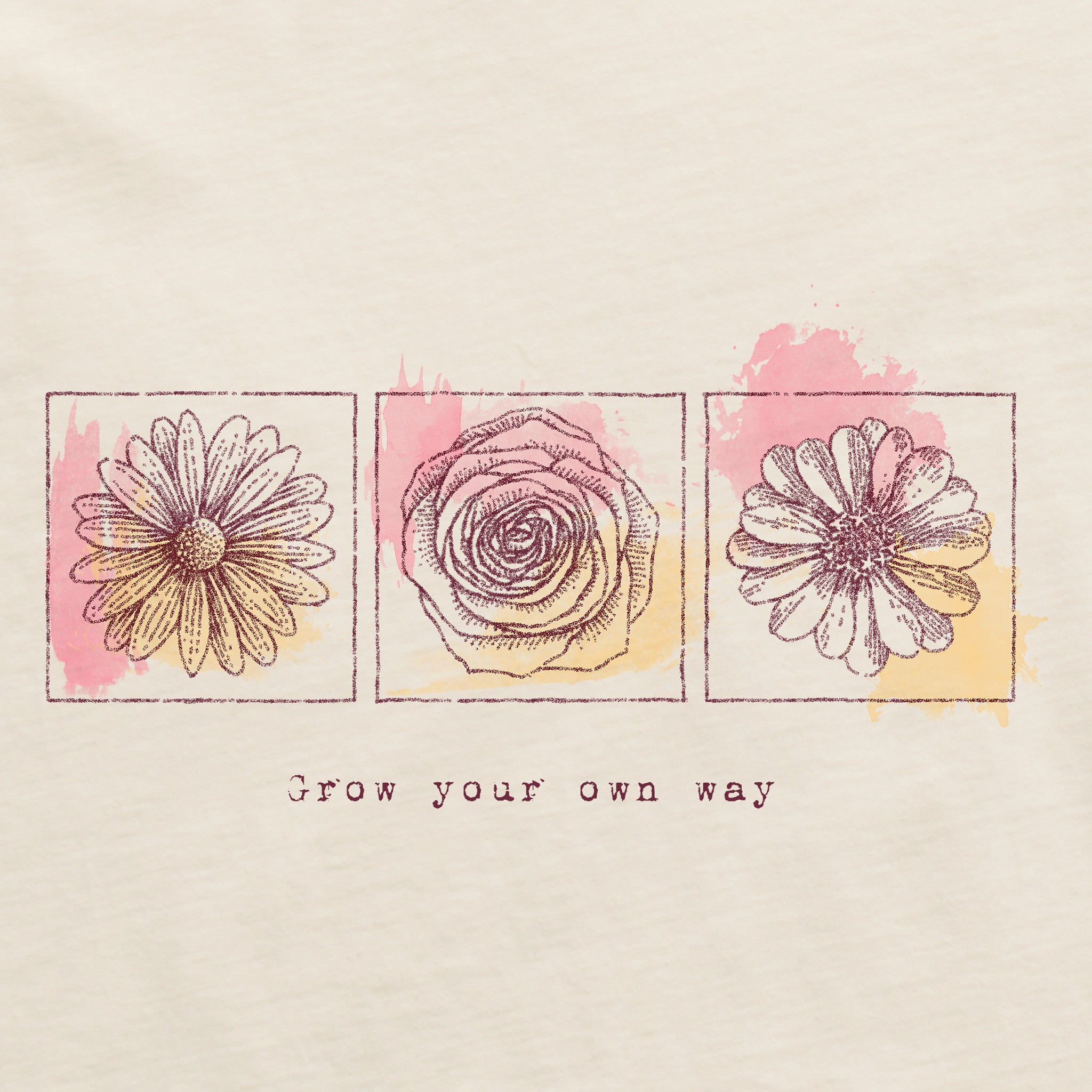 Women's Grow Your Own Way Flowers Long Sleeve Crusher-LITE Hooded Tee