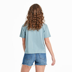 Women's Detailed Row of Wildflowers Short Sleeve Crusher Boxy Tee