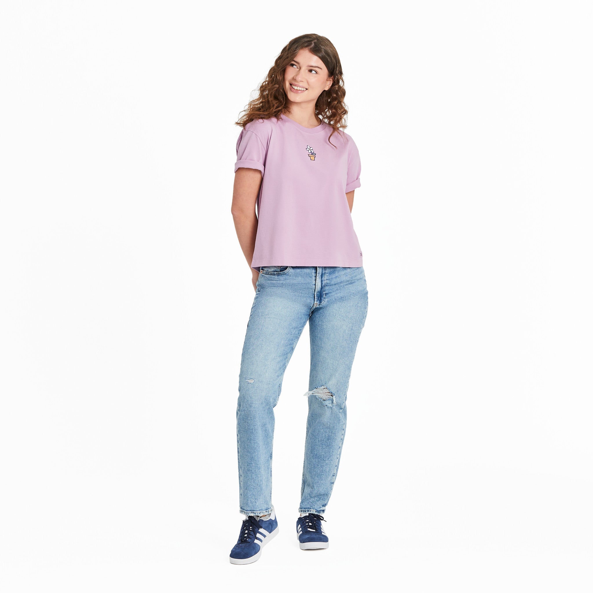 Women's Flower Pot Short Sleeve Crusher Boxy Tee