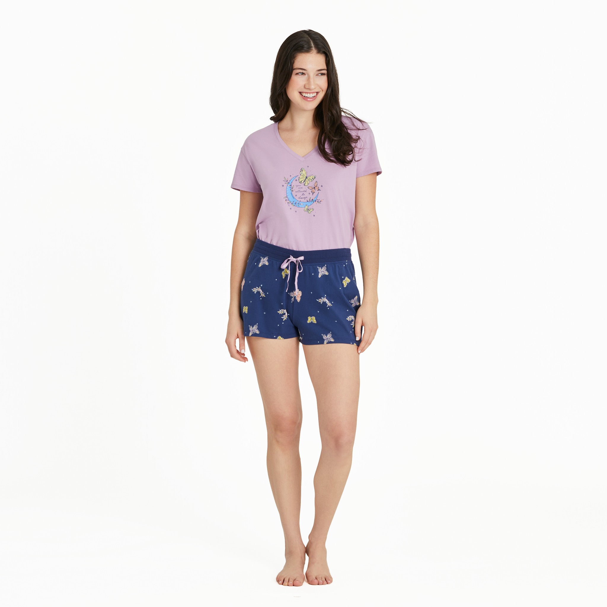 Women's Celestial Butterfly Pattern Snuggle Up Sleep Short